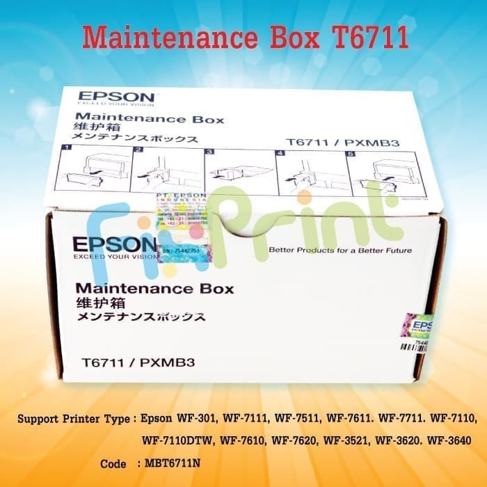 Maintenance Box T6711 E 6711 Pxmb3 Reset Printer Epson L1455 Wf7611 Lazada Indonesia 3165