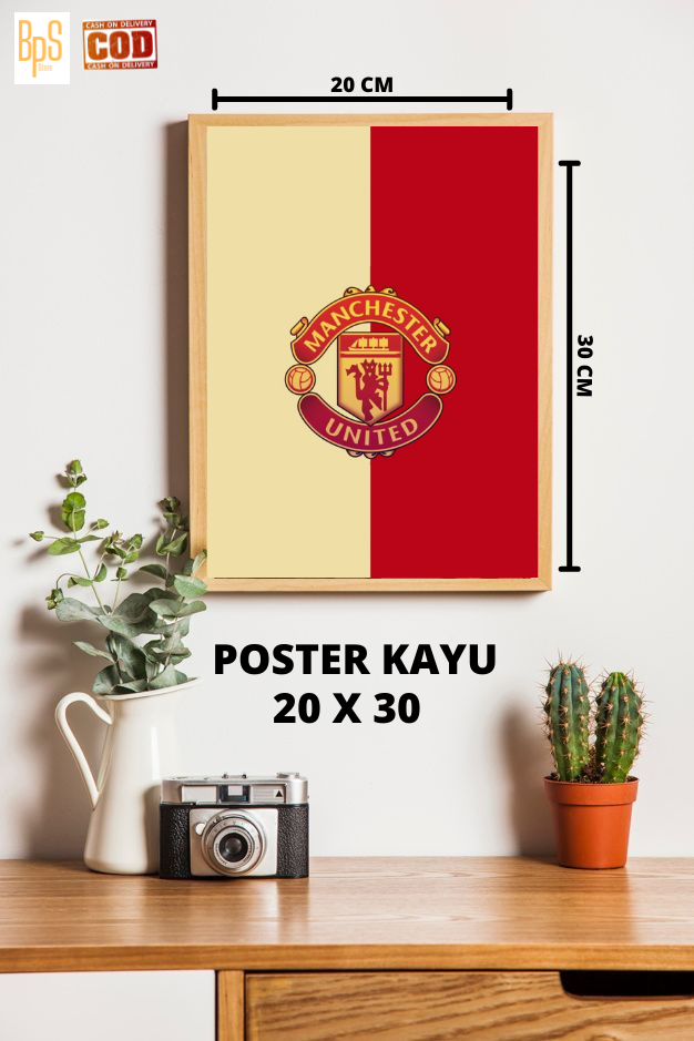 HIASAN DINDING TEMA MANCHESTER UNITED - POSTER KAYU MANCHESTER UNITED ...