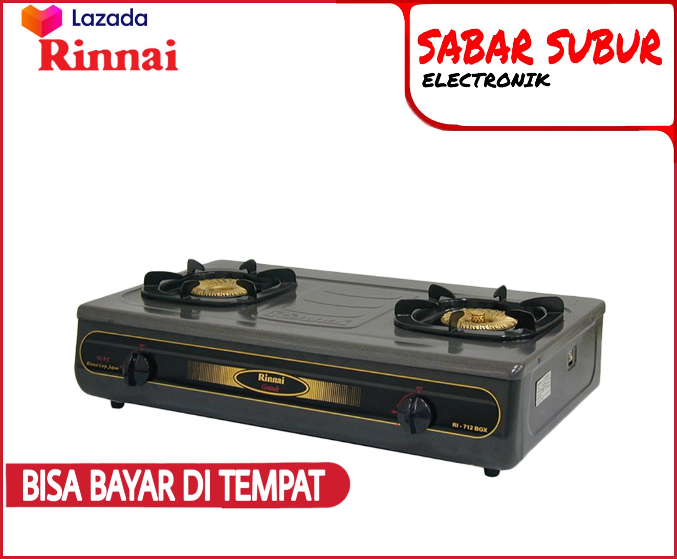 Kompor Gas 2 Tungku Rinnai 712bgx Jumbo Api Biru Turnado Free Selang Gas Caisar Lazada Indonesia