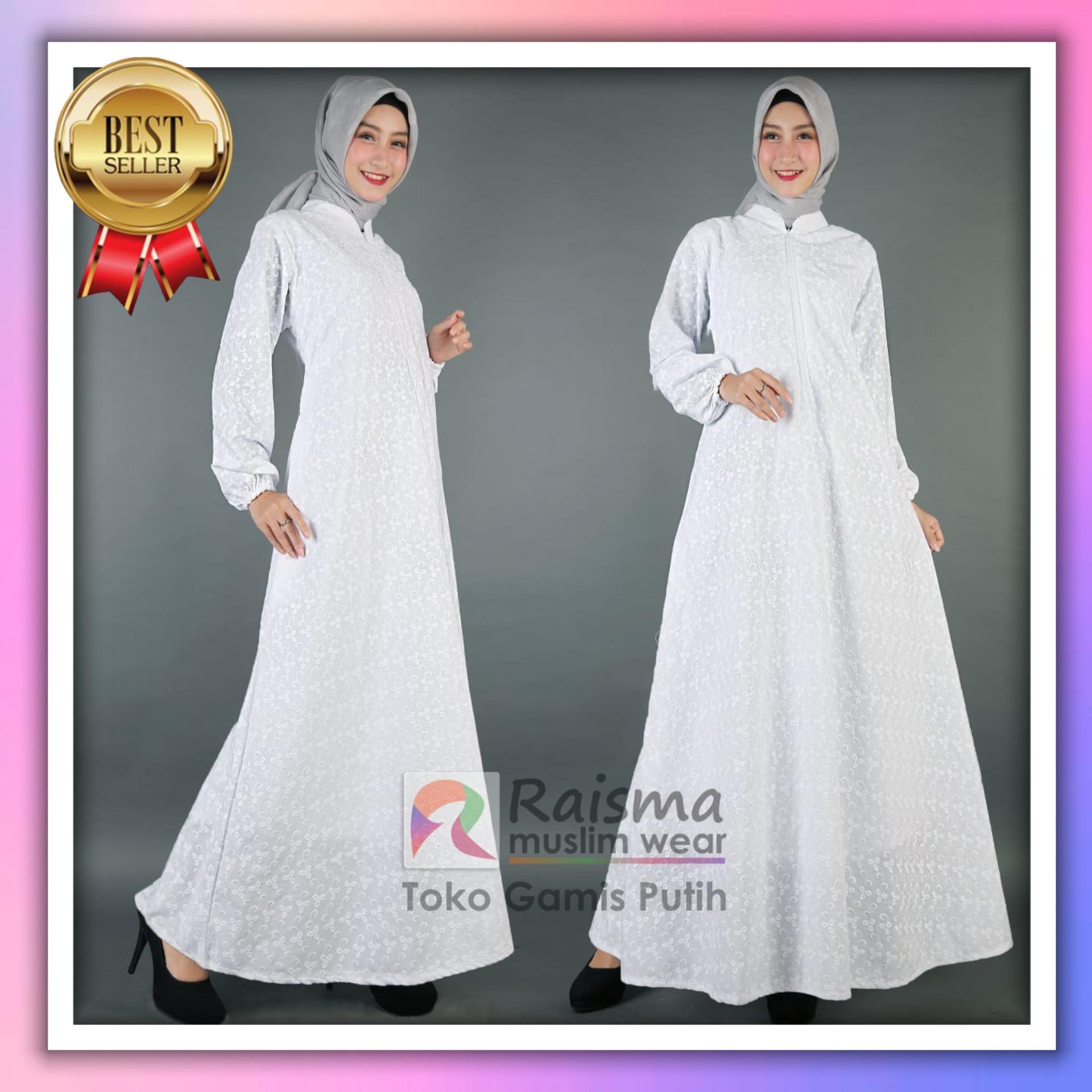 Gamis Putih Syari Umroh Zee1 Gamis Polos Muslimah Katun Jepang Motif Timbul Gkp01 Lazada Indonesia