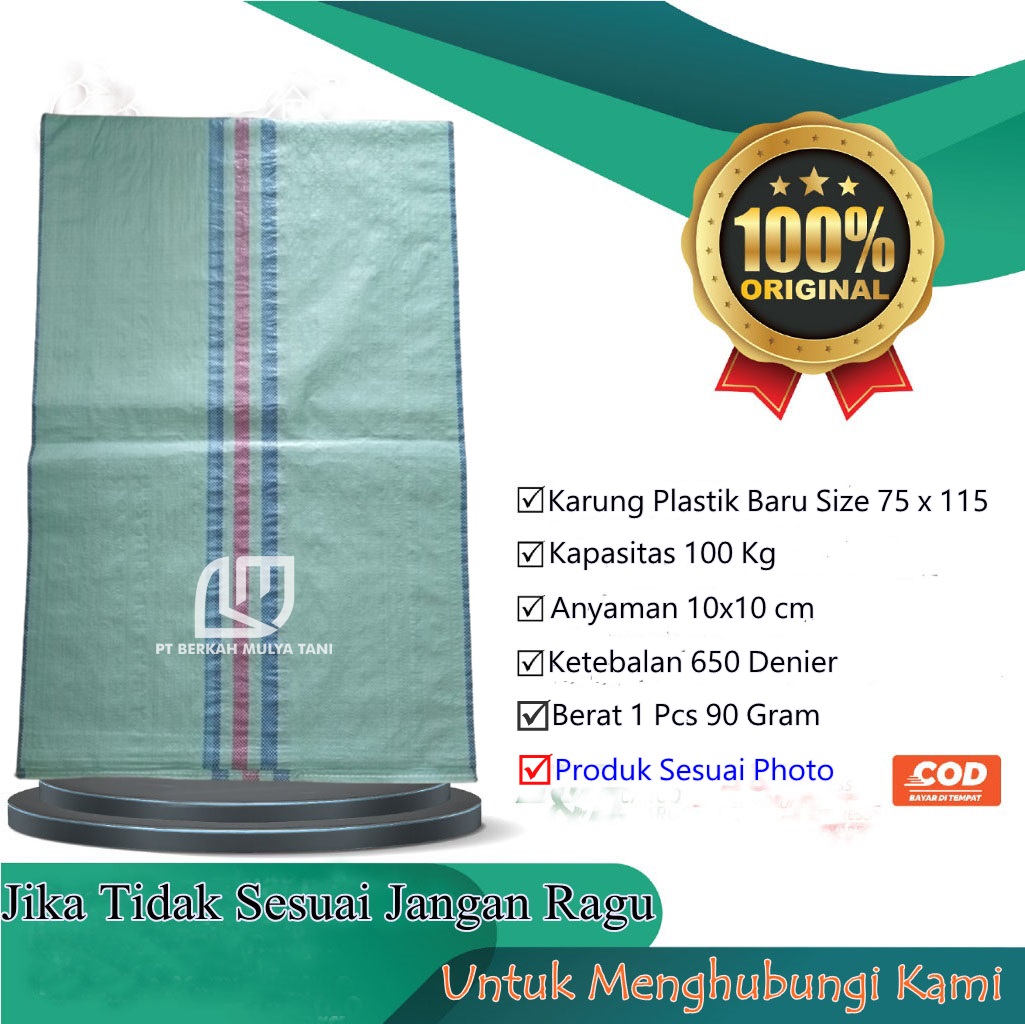 Padi Paket Wurde Vom Hg Gesendet Karung Plastik Padi Paket Kurir Besar Jumbo 50 Kg 100kg 75x115 Kondisi
