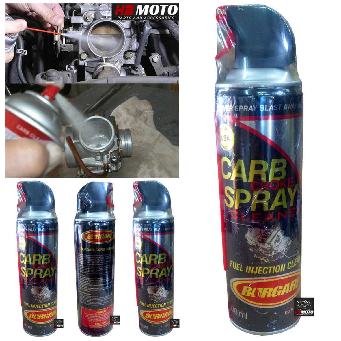 Carburator Carb Choke Spray Fuel Injection Cleaner Burgari 500 ml