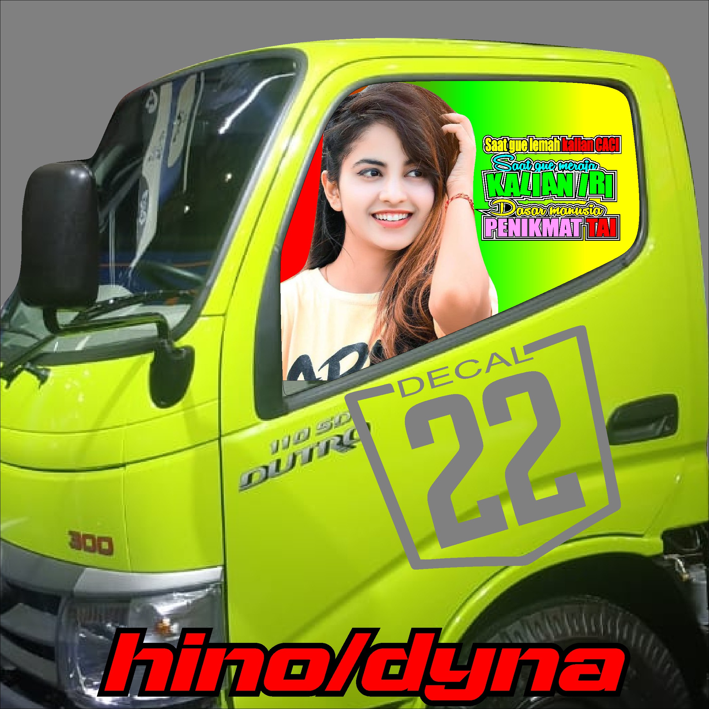 STICKER ONE WAY TRUK HINO /DYNA DUA DUADECAL STORE KODE | Lazada Indonesia