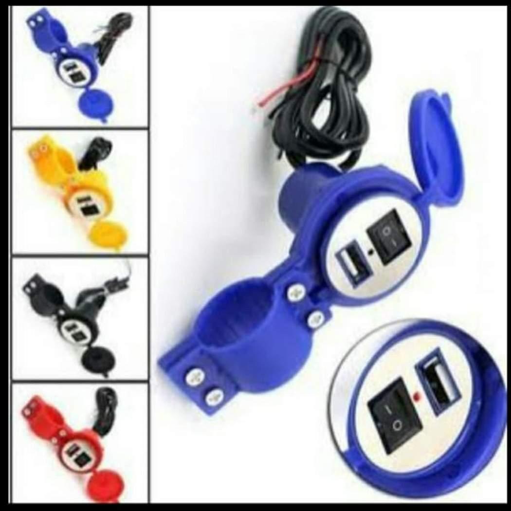 SRS (COD YES) Charger motor Aki 2.1A Universal dengan USB Port / Casan HP Motor Anti Air - Random