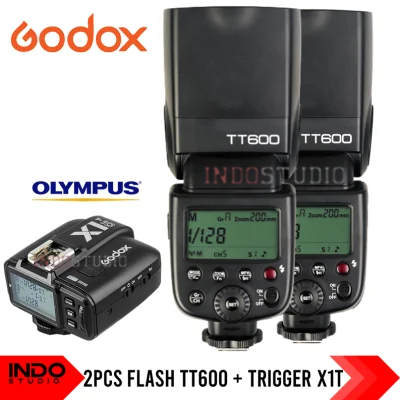 Paket Godox TT600 + Wireless Trigger X1T Paket Flash For Olympus