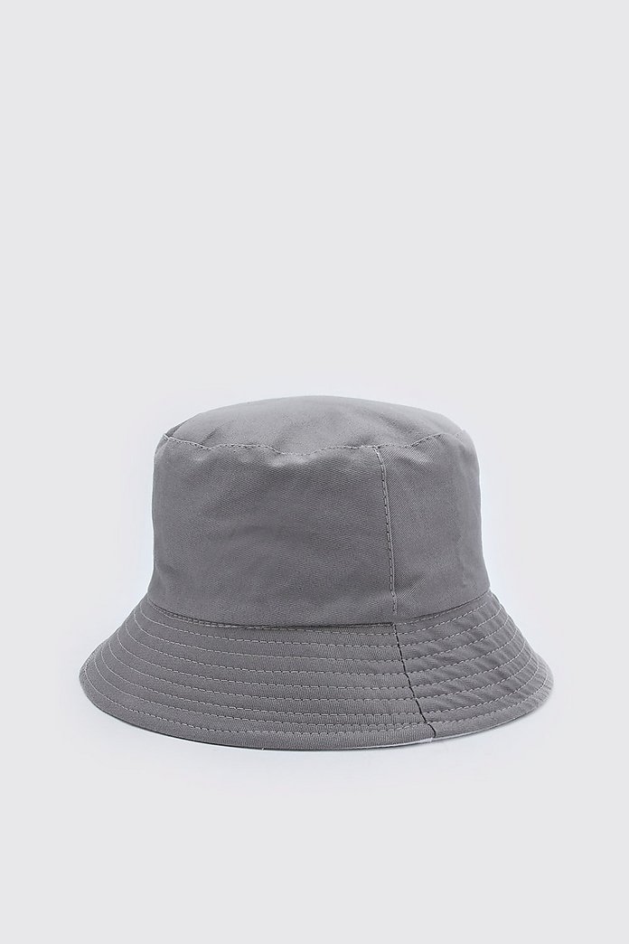 topi bucket wanita warna abu abu 