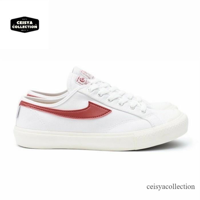 sepatu compass gazelle white red