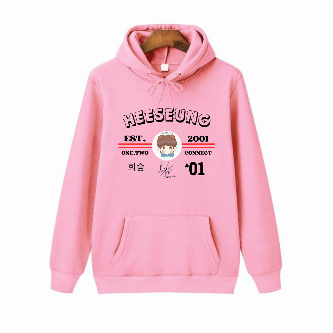 Heeseung Pink Hoodie Grey Loose Sleeveless Hoodie Jay Enhypen