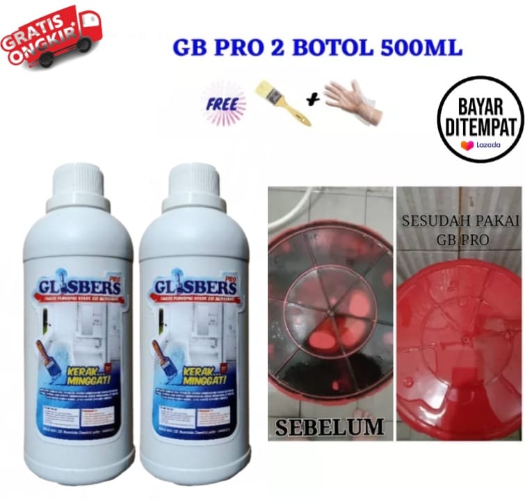 PEMBERSIH KERAK AIR - KERAMIK - PORSELEN - GLISBERS PRO 500ML ...
