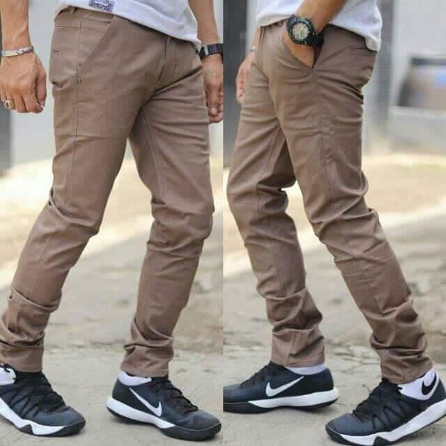 Silver one celana panjang chino warna coklat/bahan cotton strecth mona (elastis)/model celana skinny/celana real pict (persis seperti yang di foto)