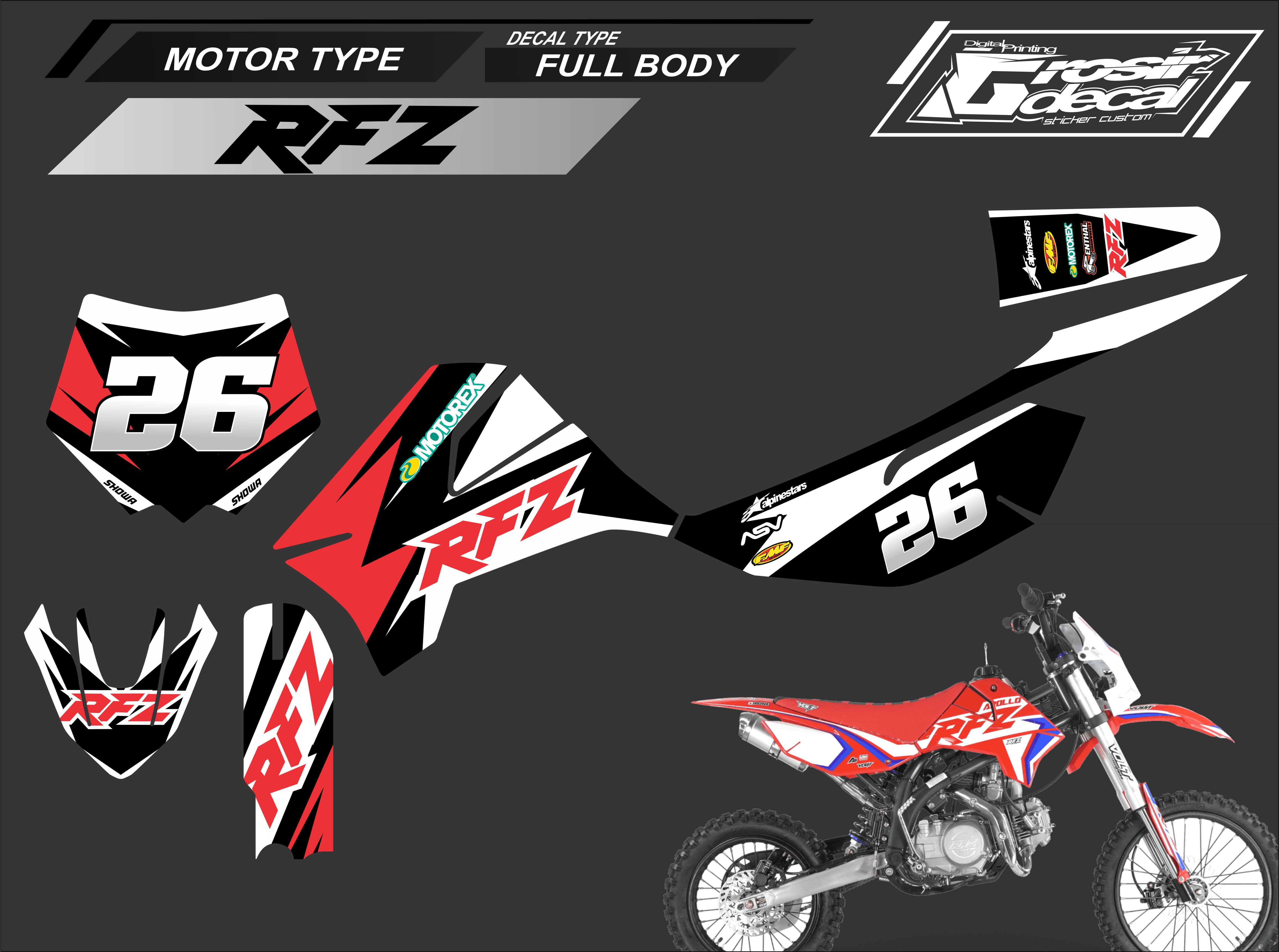 Stiker Striping Trail Mini RFZ 110cc 125cc Fullbody Striping Stiker