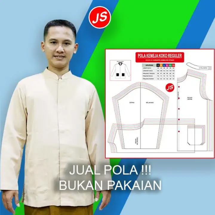 Pola Jiplak Kemeja Koko Reguler 6 In 1 Pola Baju Jamblang Studio Bukan Pakaian Lazada Indonesia