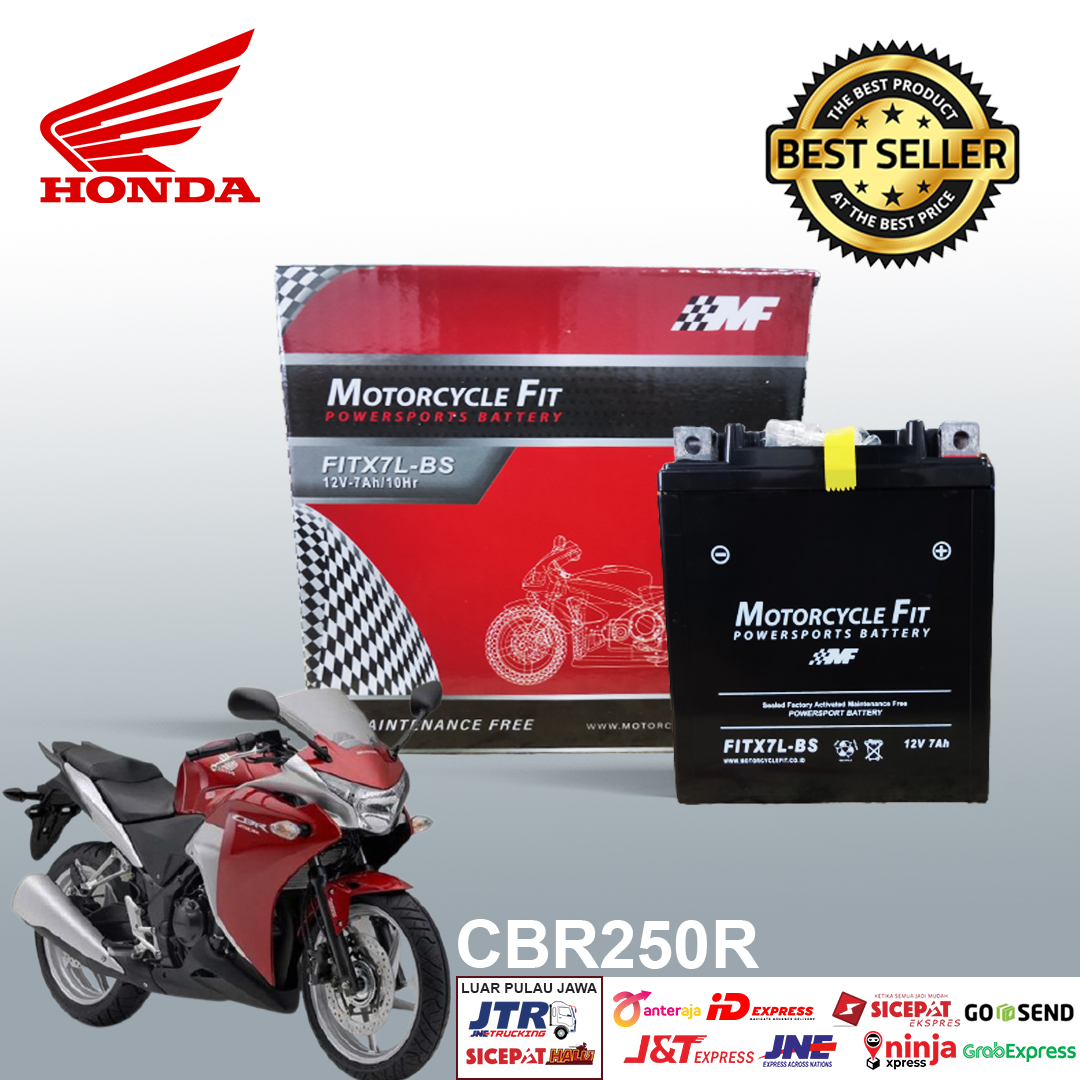 Aki motor honda cbr 250r FITX7LBS aki kering motorcycle fit YTX7LBS