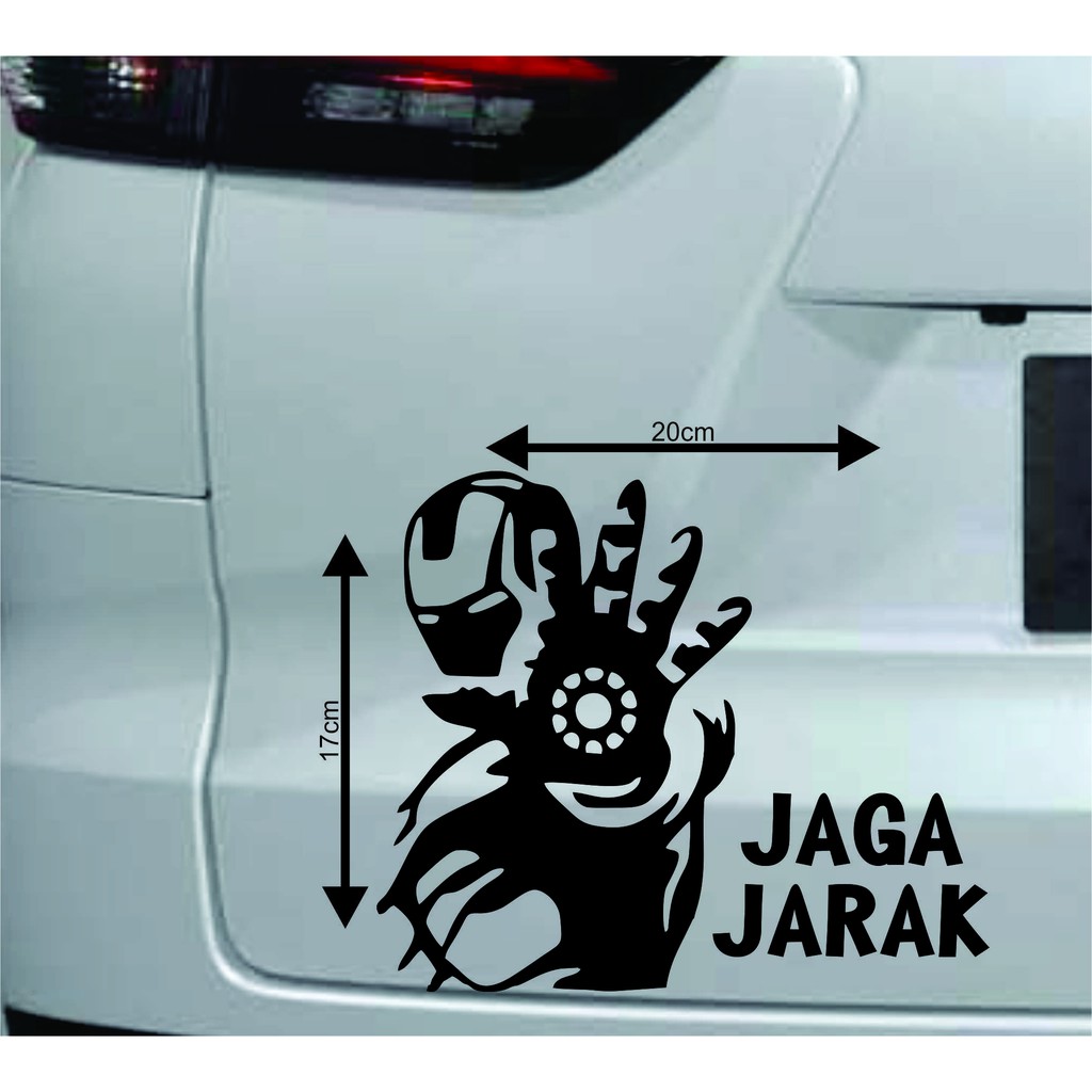Sticker Cutting Vinyl Iron Man Jaga Jarak Stiker Mobil Lazada