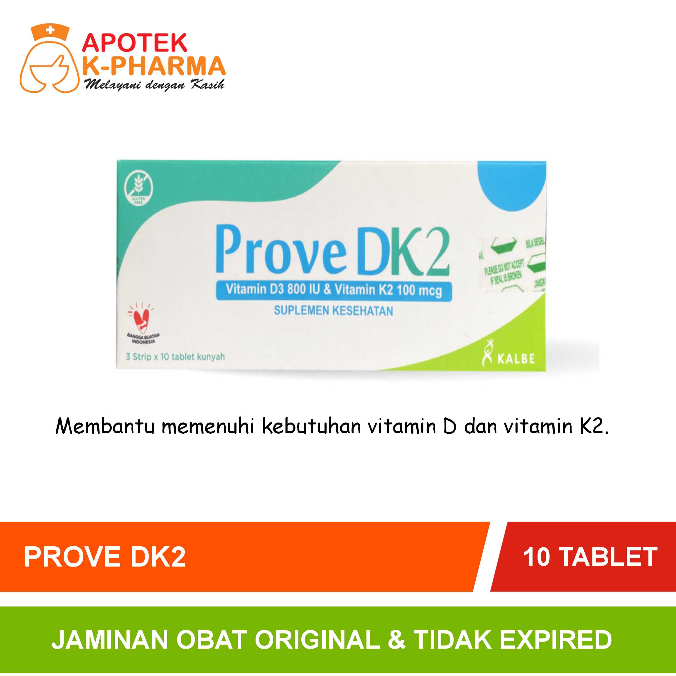 Prove DK2 Isi 10 Tablet Vitamin D3 800 IU Vitamin K2 100mcg Obat
