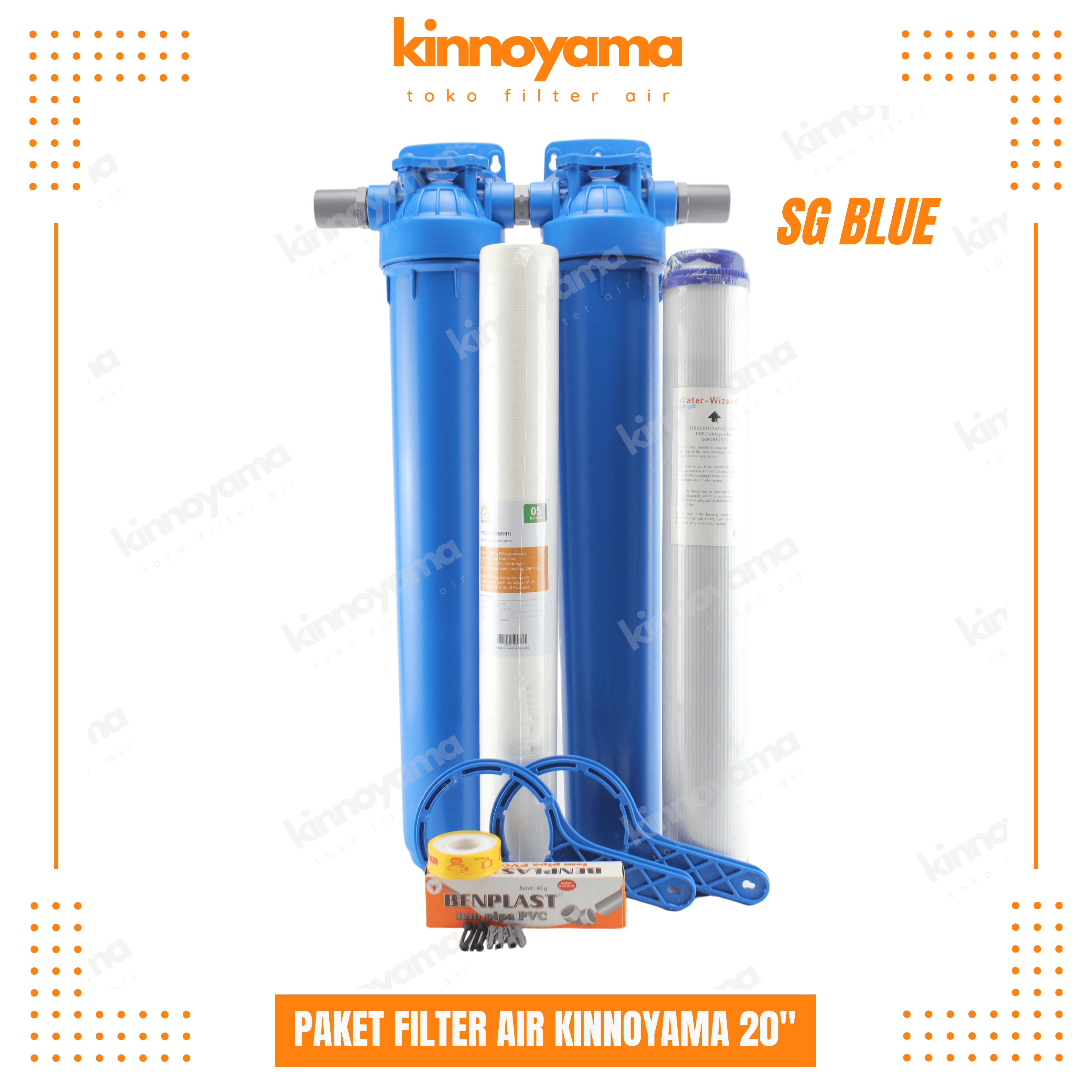 Paket Filter 2 Tahap Nanotec Kinnoyama Air 20 Inch Drat 3 4 Filter