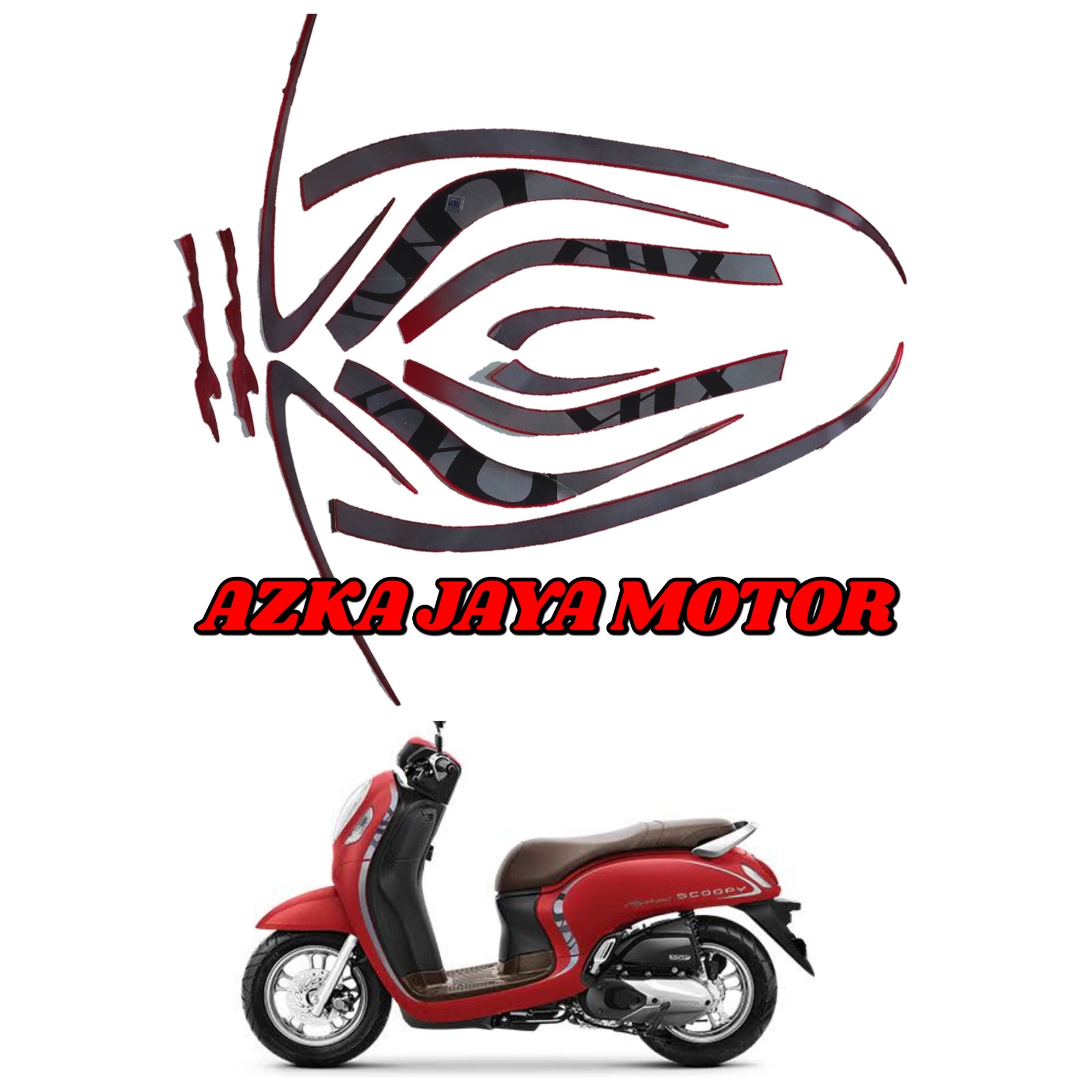 Striping Sticker Honda Scoopy fi 2021 Stylish Merah doff | Lazada Indonesia