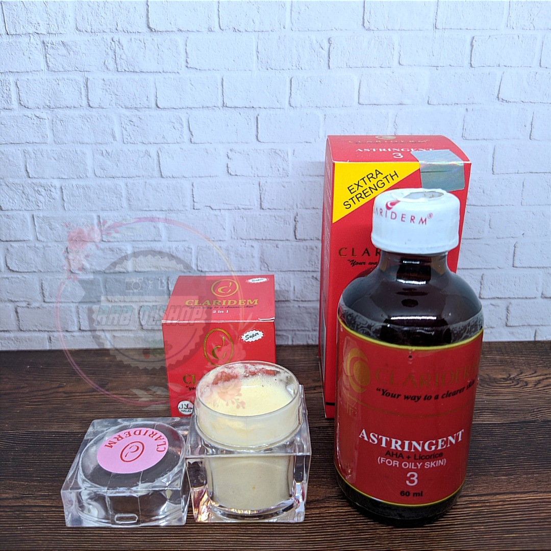 Paket Hemat 2 in 1 / Toner Clariderm Astringent Alkohol No 3 Original