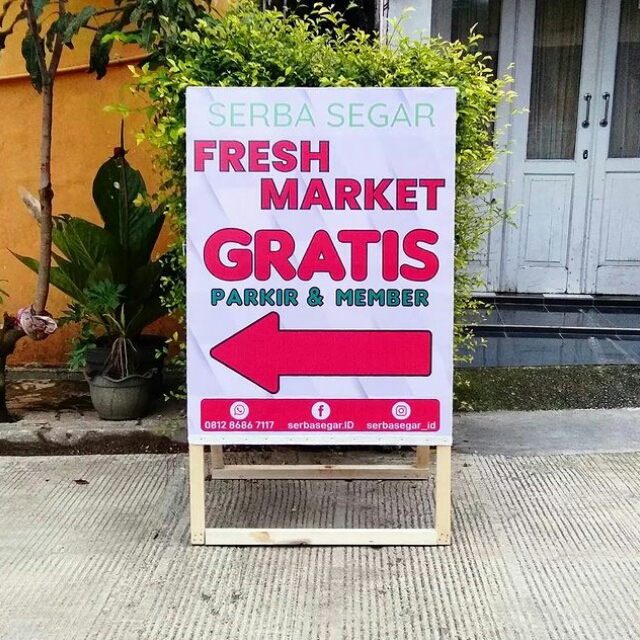 Standing Banner Kayu Ukuran Rangka 130x75 cm Slot Banner 100x75 cm ...