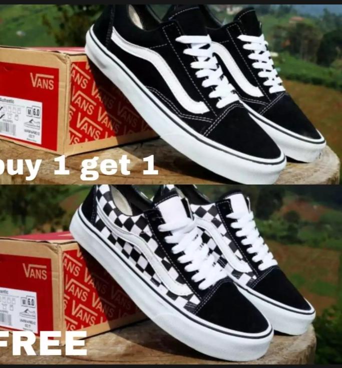 buy 1 get 1 Sepatu Vans_ Classic Old Skool Black White Sepatu Hitam Putih Pria Wanita dijamin termurah bsa bayar di tempat size 36-43