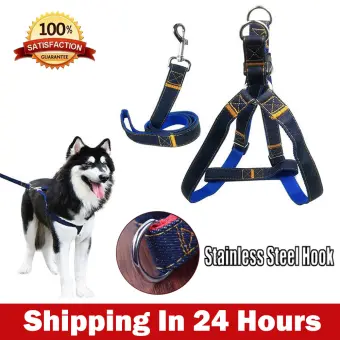 100 Asli Kualitas Tinggi Tali Kekang Anjing Adjustable Denim