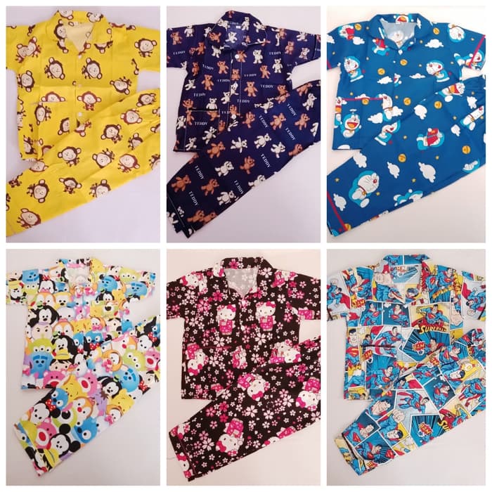 Piyama Anak Motif 1-10 Tahun Best Seller / Piyama Anak Terlaris 