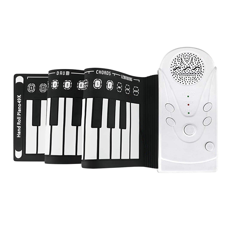 Roll Up Piano 49 Keys Portable Electric Piano Keyboard Waterproof Silicone Fold Able Keyboard for Beginners and Kids