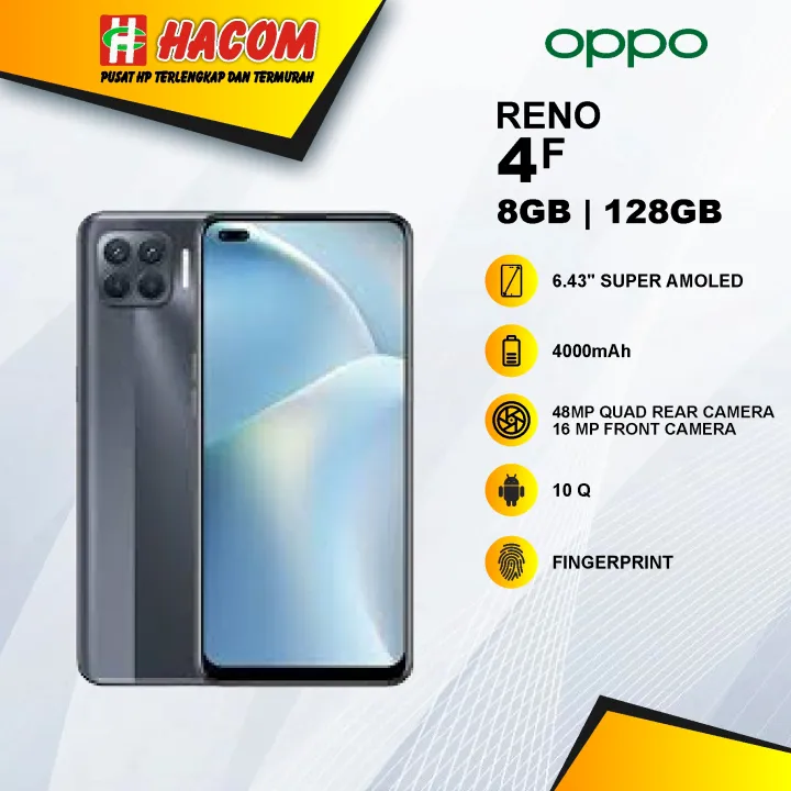 Hp Oppo Reno 4f Ram 8 128gb Garansi Resmi Oppo Indonesia Lazada Indonesia