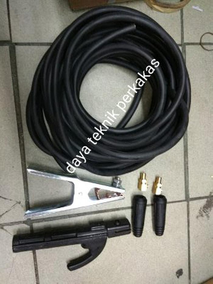 KABEL LAS SET 5M - STANG LAS SET - STANG MASSA SET - KABEL MESIN