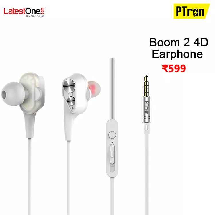 HEADPHONE PTron boom 2 earphome 4D 