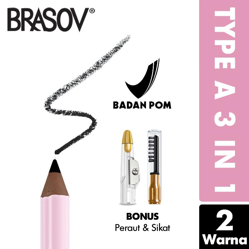 TYPE A BRASOV PENSIL ALIS 3in1 type A EYEBROW PENCIL 2.5gr CVS
