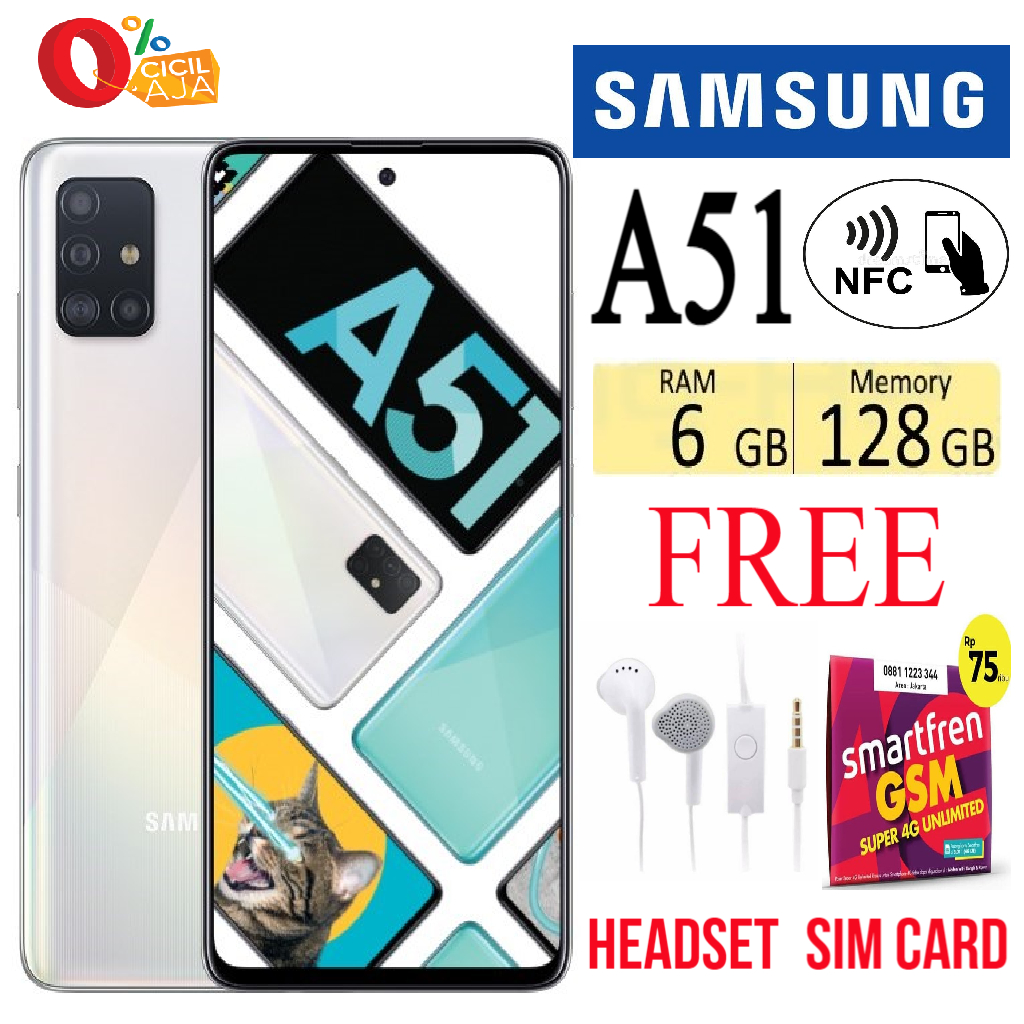 Samsung Galaxy A51 RAM 6/128 GB FULLSET Bergaransi Lazada Indonesia