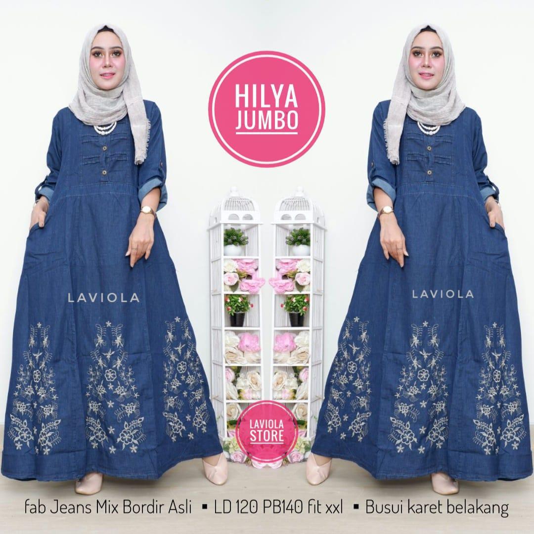 Hilya Jumbo Maxy- Baju Muslim - Maxy Dress - Gamis Jeans - Gamis Model Terbaru