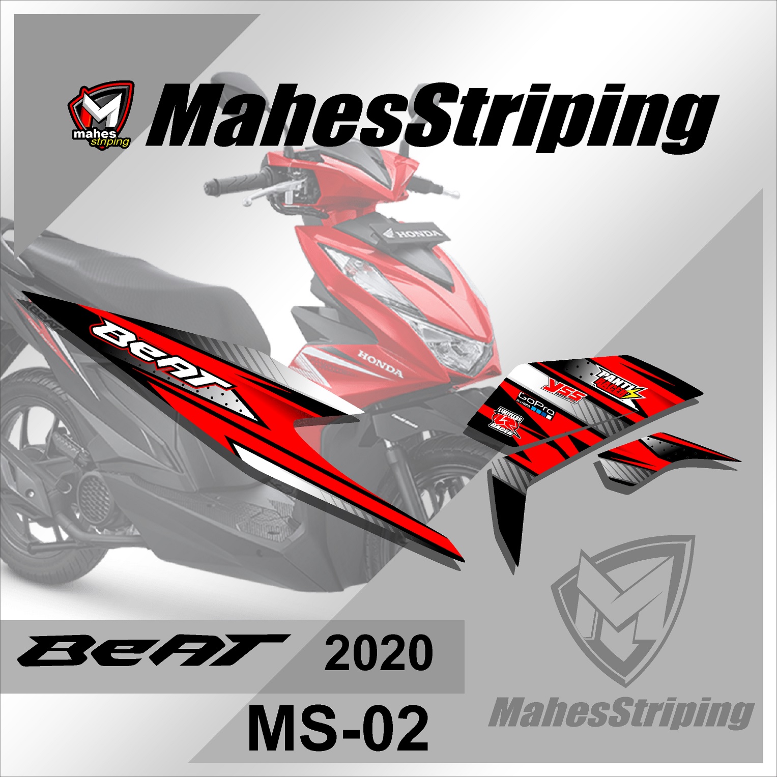 Sticker Striping BEAT Fi 2020 Variasi Stiker Lis Motor Honda Beat Fi New 2020 Racing MS 02 Lazada Indonesia