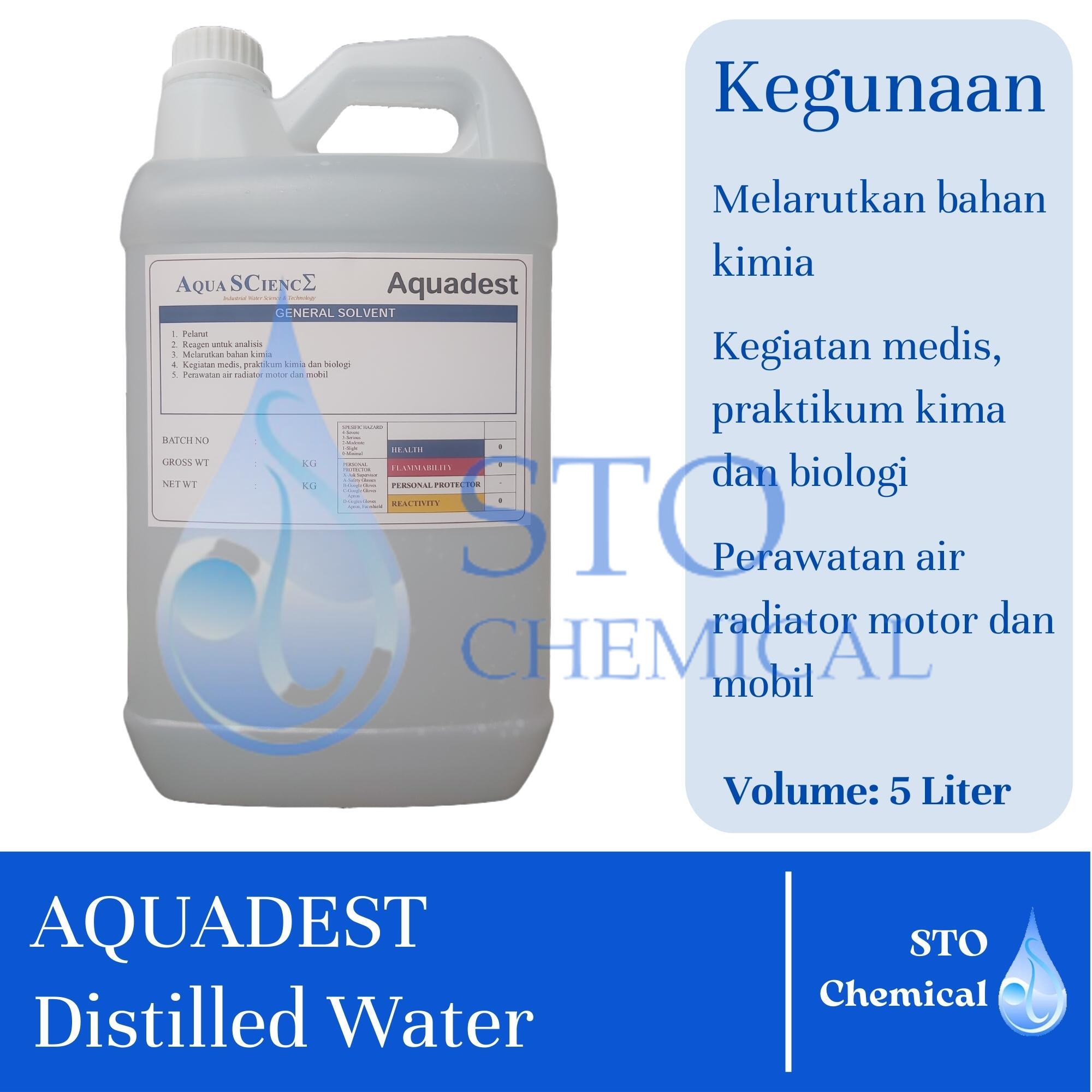 Aquadest 5 Liter Distilled Water Pure Water Aquades Akuades Air Suling Air Radiator 7807