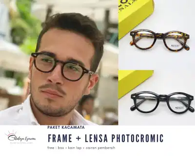 Frame kacamata unisex + Lensa Photocromic / Blueray / Anti radiasi