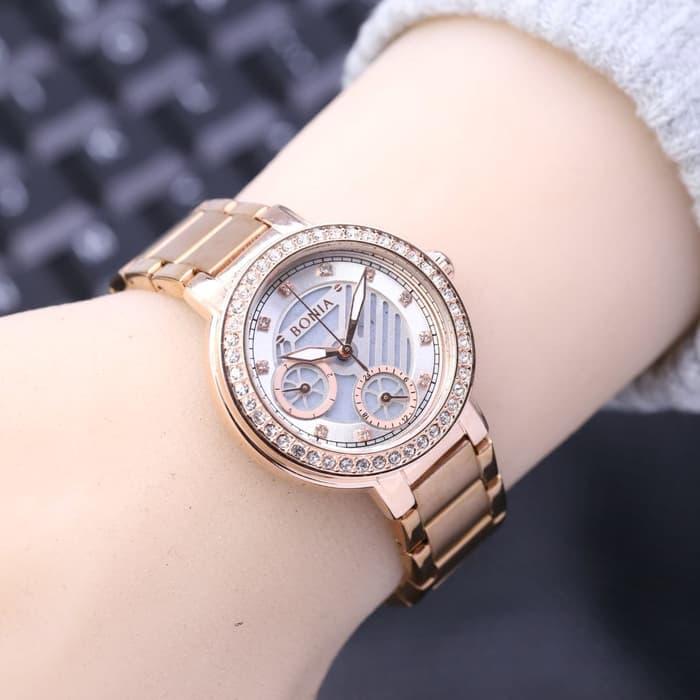 Jam Tangan Wanita / Cewek Bonia Chrono Lady Rantai Full Rosegold