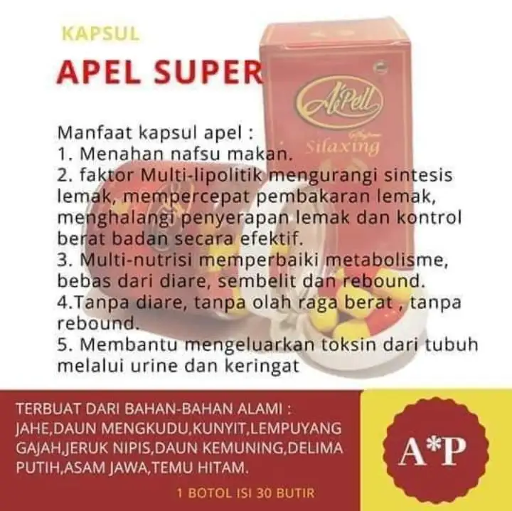 Kapsul Apel Pelangsing Super Silaxing Lazada Indonesia