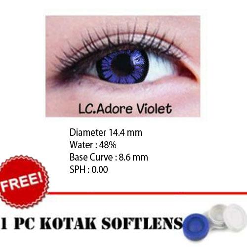Softlens Living Color Adore Violet - Kualitas Bagus + FREE Lenscase
