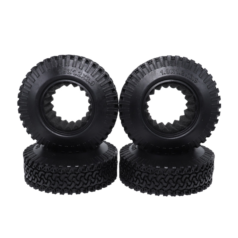 4Pcs RC 1:10 Crawler Beadlock Wheels Tire 1.9 Inch Rubber Wheel Tire 98mm Tyre for RC Car Truck Axial SCX10