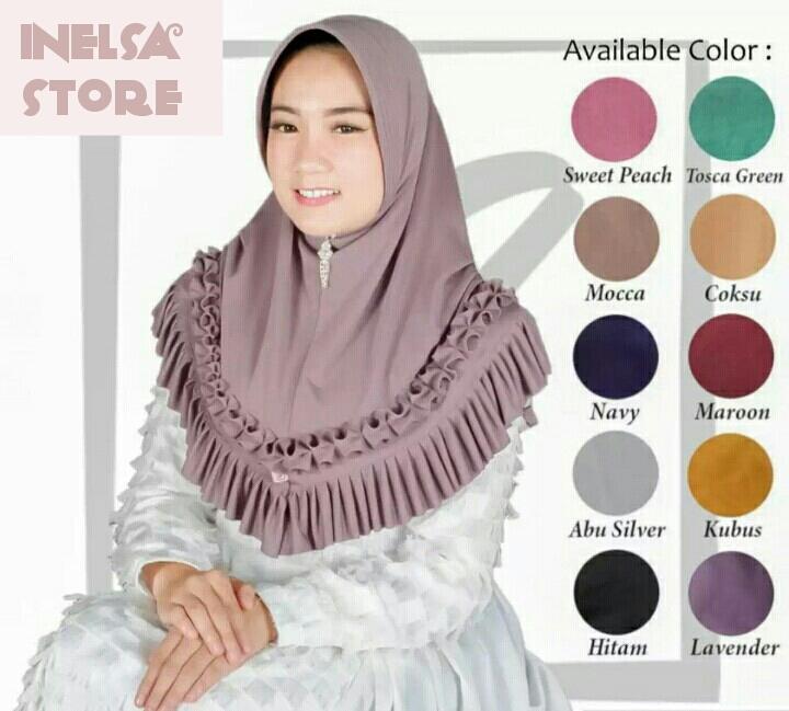 hijab /jilbab instan jerseykerudung bergo terbaru bahan jersey/bergo jersey/inelsa store