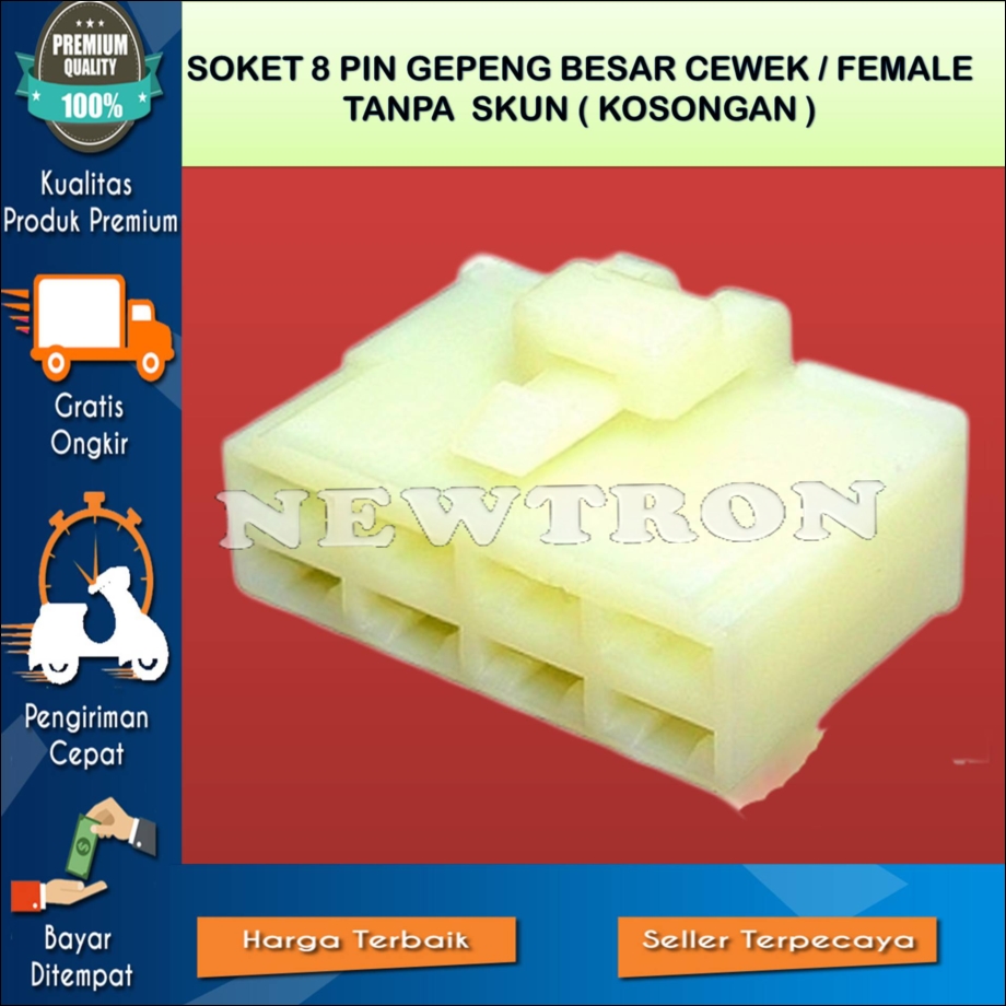 ( Isi 5 Pasang ) Soket Kabel 8 Pin Besar Cewek Female Tanpa Skun Bahan