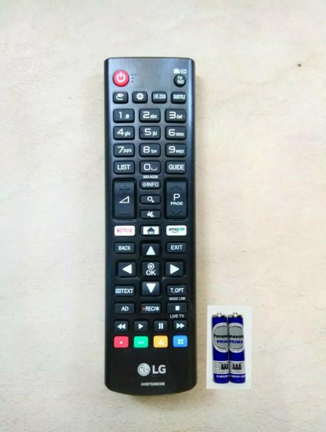 LG Remote Control  TV LCD/LED SMART NETFLIX Amazon AKB75095308 Original - Hitam