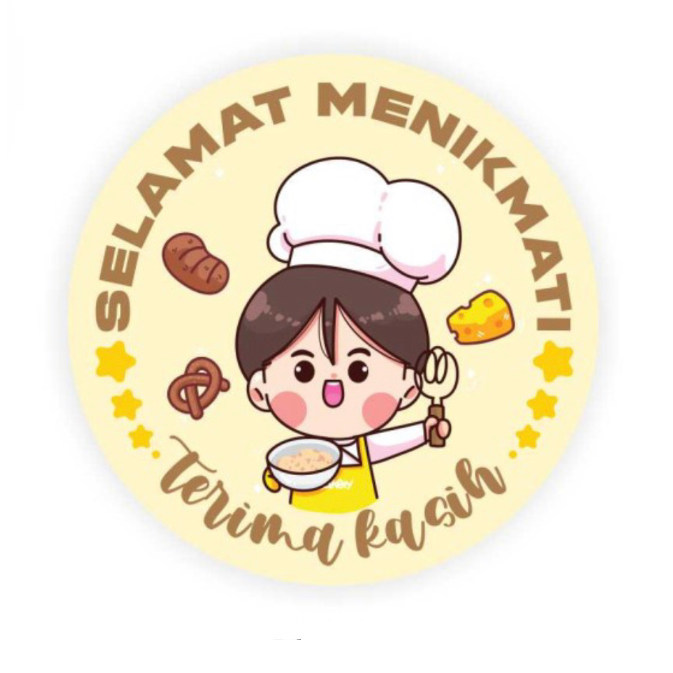 Stiker Roll Label Thank You Lucu 500 Lembar Tempel di box makanan