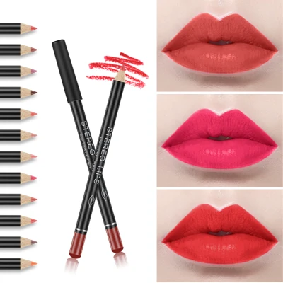 NIIKA VIBELY 1pcs lip liner pencil stylish color sexy lips matte lip liner stick waterproof long lasting lip liner pencil cosmetic [12 colors to choose]