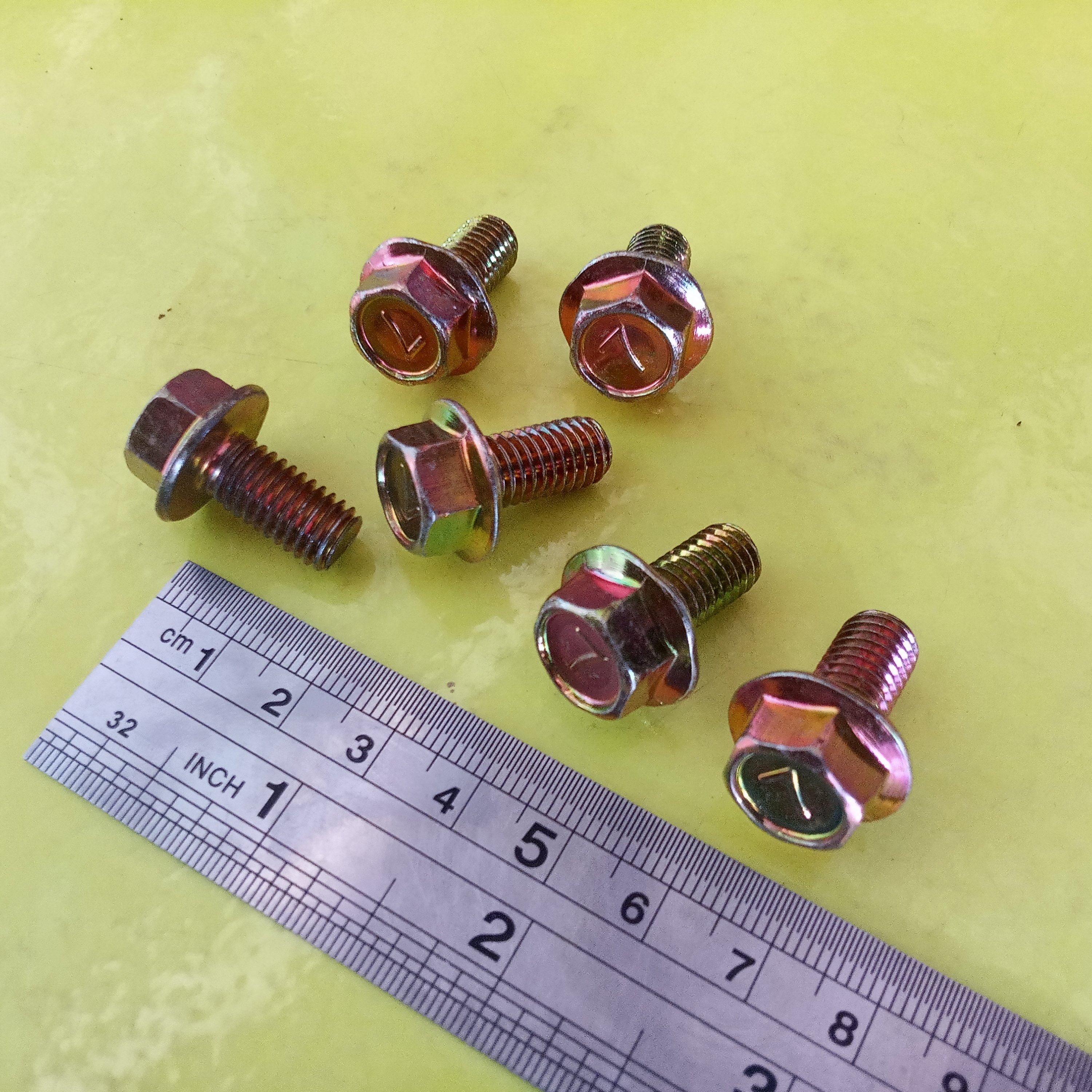 FLANGE BOLT KUNING M8 X 16 / BAUT 12 KUNCI 12 / BAUT TOPI M8 X 16 ...