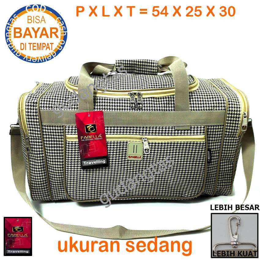 Fabella GDT413 Tas Pakaian Travel Tote Bag Coklat Muda Pria Tas Wanita Double Fungsi Tas jinjing Tas Selempang Kantong Satu