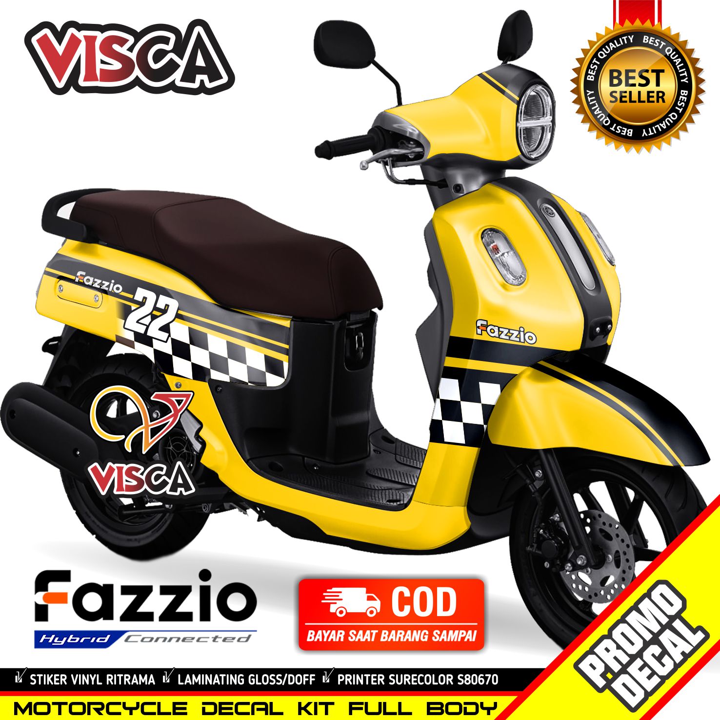 Decal Yamaha Fazzio Stiker Motor Fazzio Dekal Fazzio Stiker decal ...