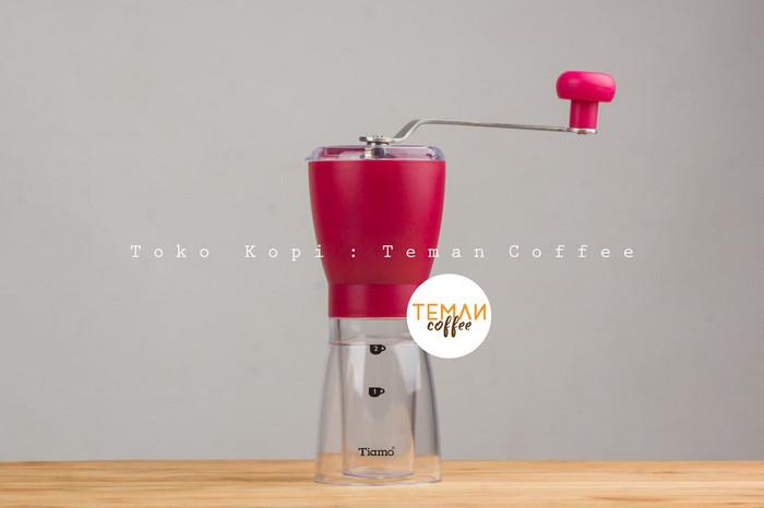 Tiamo Slim Manual Coffee Grinder Pink 