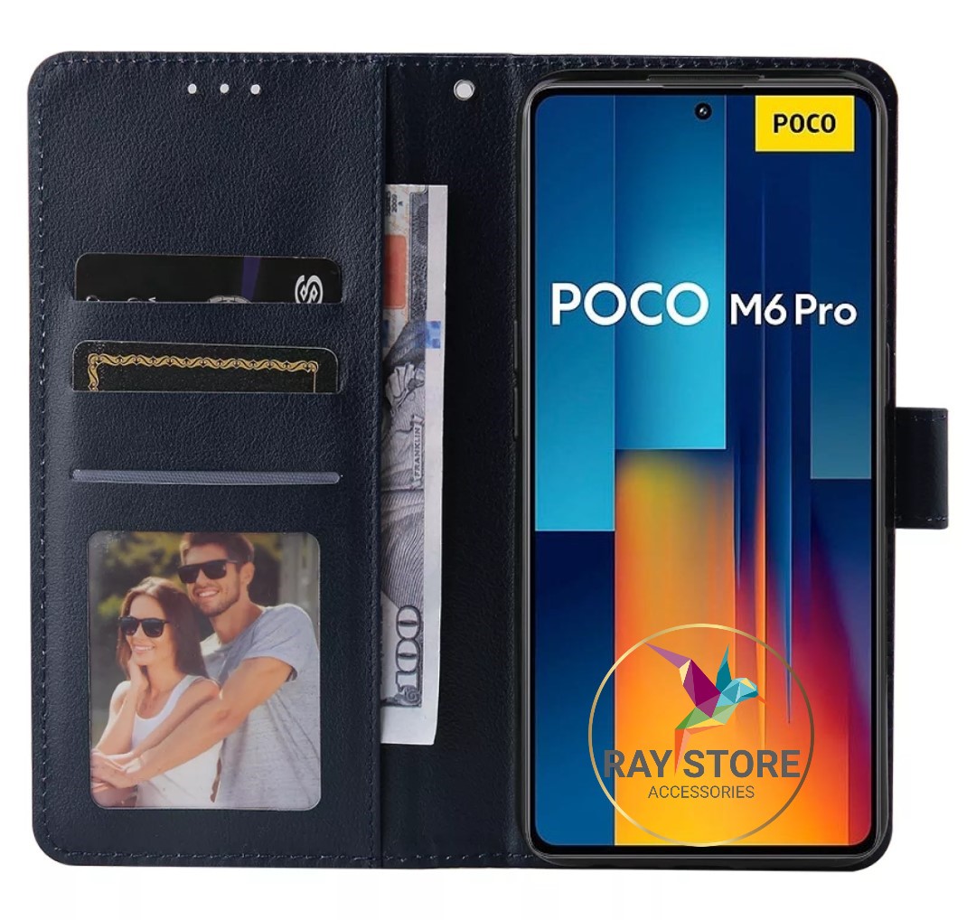 For Xiaomi Poco M6 Pro (4G) - Leather Wallet Phone Case, Magnetic Book - View #8